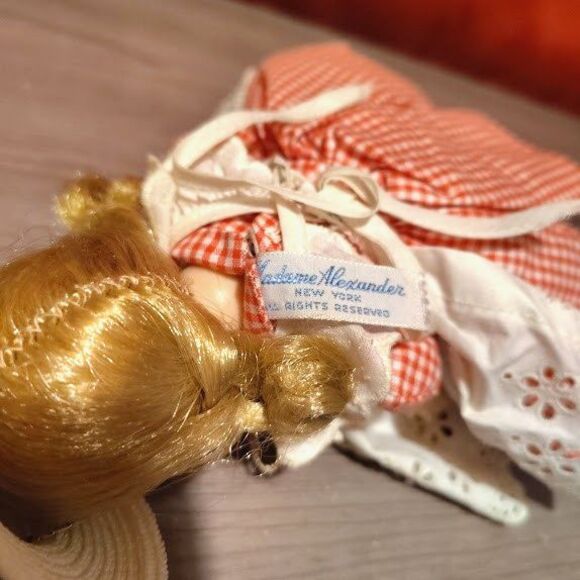 Vintage 1965 Madame Alexander McGuffey Ana Doll Blonde Red Gingham 8 Inch - Picture 5 of 8